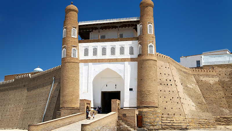 The massive Ark of Bukhara fortress in Uzbekistan